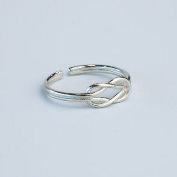 Sterling Silver Knot Adjustable Ring, 2 of 5