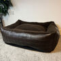 Woven Effect Vegan Leather Fleece Lined Sofa Dog Bed, thumbnail 7 of 8