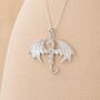 Personalised Sterling Silver Flying Dragon Pendant Necklace, thumbnail 3 of 10