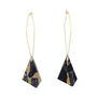 The Hanging Leaf Marble And Mirror Drop Earrings, thumbnail 4 of 6