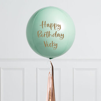 Personalised Pastel Chrome Inflated Orb Balloon, 2 of 2