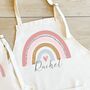 Personalised Rainbow Matching Mother Daughter Aprons, thumbnail 3 of 5