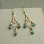 Green Opal Gold Chandelier Earrings, thumbnail 2 of 4