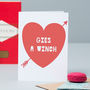 'Gies A Winch' Valentine's Day Card, thumbnail 3 of 3