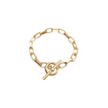 18ct Gold Vermeil Chunky Chain Link T Bar Bracelet, 2 of 5