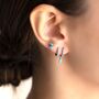 Silver Earrings With Blue Stone, Blue Earrings Dangle, Free Personalisation, thumbnail 2 of 9