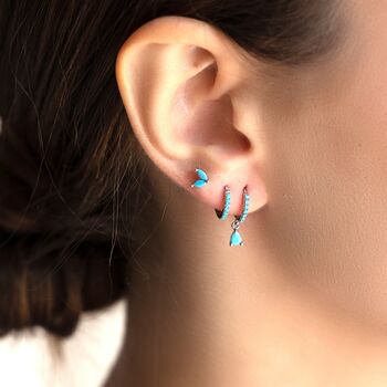 Silver Earrings With Blue Stone, Blue Earrings Dangle, Free Personalisation, 2 of 9