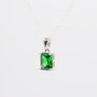 925 Silver Green Cubic Zirconia Necklace, thumbnail 1 of 4