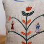 Scandi Embroidered Holiday Cushion Cover 100% Linen, thumbnail 4 of 5