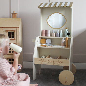 Personalised Wooden Beauty Salon Vanity Toy, 4 of 12