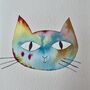 Rainbow Watercolour Personalised Cat Painting Card, thumbnail 9 of 10