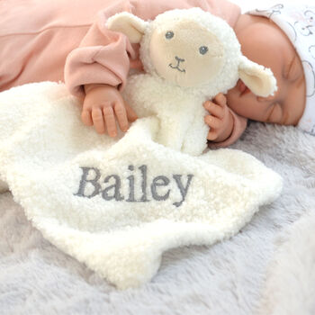 Personalised Lamb Baby Comforter, 4 of 10