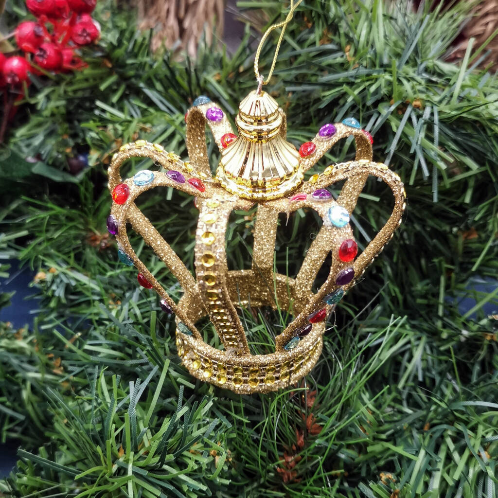 Gold And Glitter Crown Bauble By Posh Totty Designs Interiors ...