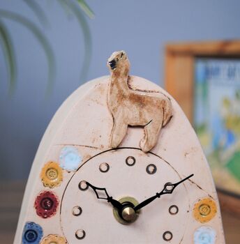 Llama / Alpaca Mantel Ceramic Clock, 4 of 7