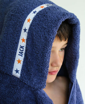 Stars Personalised Hooded Towel | For Babies To Tweens, 2 of 6
