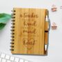 Personalised Eco Bamboo Teacher Notebook Heart, thumbnail 2 of 7