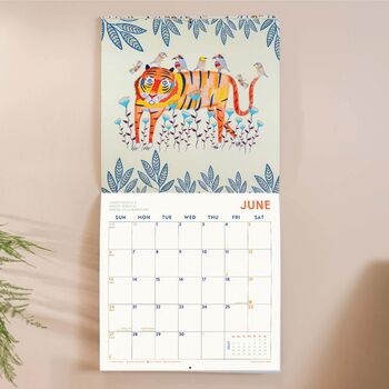 2027 Wall Calendar | Folk Animals By Ashley Percival | Sunday Start, 2 of 4