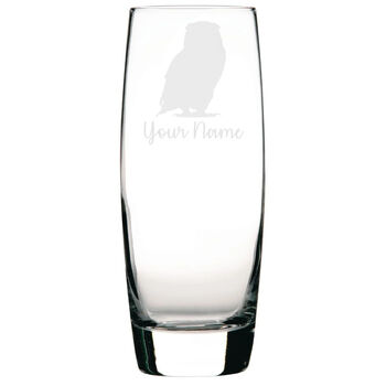 Personalised Owl Engraved Glass, 3 of 6