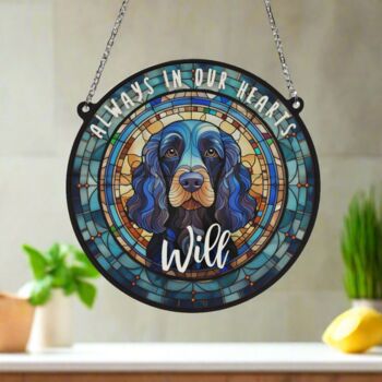 Working Cocker Spaniel Black Memorial Suncatcher, 3 of 6