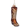 Cowboy Boot Glitter Glass Christmas Tree Bauble, thumbnail 4 of 5