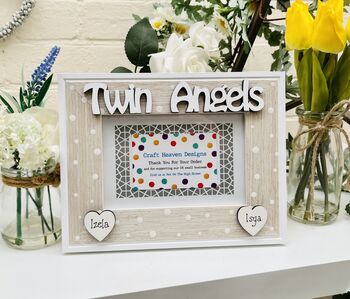 Personalised Twin Sisters Brothers Photo Frame Birthday, 3 of 4