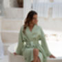 Sage Green 100% Linen Robe, thumbnail 6 of 9