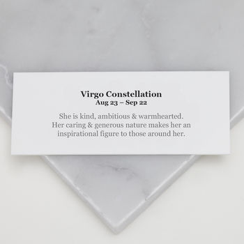 Virgo Star Sign Necklace In Silver Or Gold Vermeil, 3 of 6