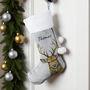 Personalised Stag Silver Grey Stocking, thumbnail 1 of 4
