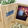 Personalised Year Milestone Wooden Book Frame For Birthday Or Anniversary Gift, thumbnail 5 of 8