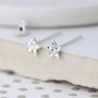 Tiny Sterling Silver Twinkling Star Stud Earrings, thumbnail 2 of 7