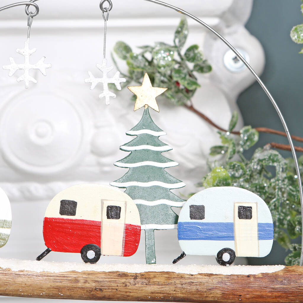 Christmas Caravan And Tree Decoration By Red Berry Apple