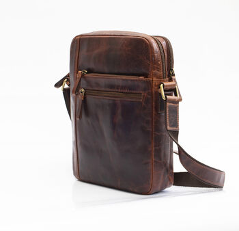 Men's Leather iPad Cossbody Flight Bag, 7 of 10