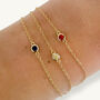 Yellow Gold Plated January Garnet Birthstone Bracelet, thumbnail 2 of 11