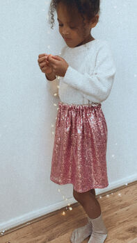 Pink Sequin Christmas Party Skirt, 5 of 7