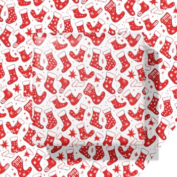 Christmas Red Stockings Wrapping Paper, 2 of 2