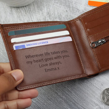 Gifts For Men Personalised Leather Wallet For Him, 8 of 10