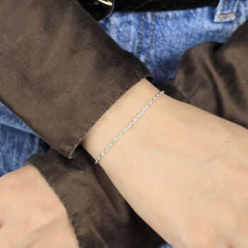 Sterling Silver Everyday Rope Chain Stacking Bracelet, 2 of 4