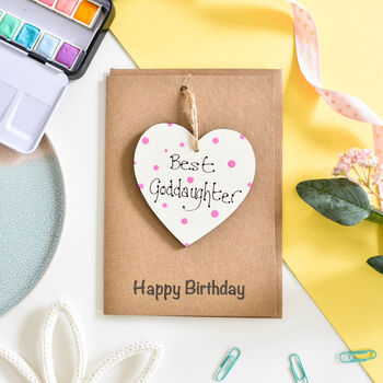 Personalised Goddaughter Heart Gift Birthday Card, 2 of 2