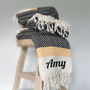 Personalised Recycled Cotton Throw, Sustainable Gift, thumbnail 1 of 11