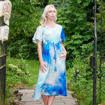 Liana Dress In Blue Ocean Print, 2 of 4
