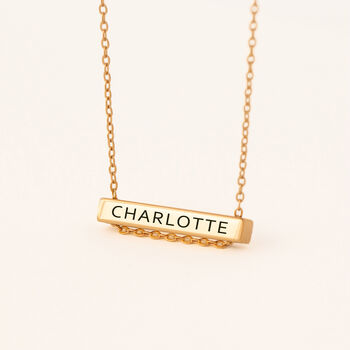 Engraved Bar Name Necklace, 2 of 9