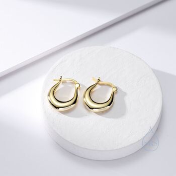 Chunky Oval Hoop Earrings In Sterling Silver, 4 of 11