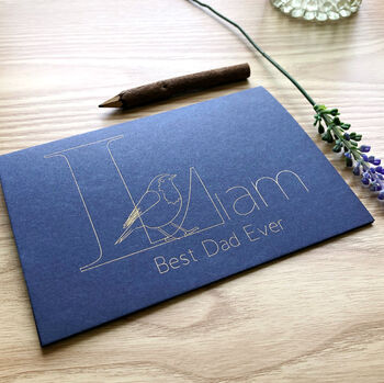 Personalised Robin Name Father's Day Gold Foil Card, 11 of 12