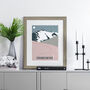 Personalised Skiing Mountains Print Winter Art Poster, thumbnail 4 of 5