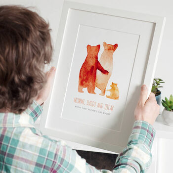 Personalised First Father's Day Bear Family Print For Dad, 2 of 5