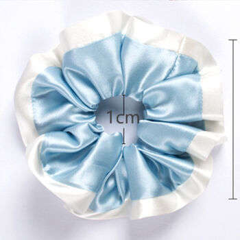 Two Color Stitching Mulberry Silk Large Hair Scrunchie, 3 of 7