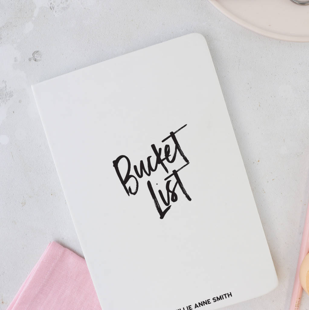 personalised bucket list a5 notebook by glb graphics