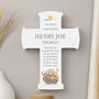 Personalised Noahs Ark Wooden Cross Ornament Christening Gift, thumbnail 4 of 6