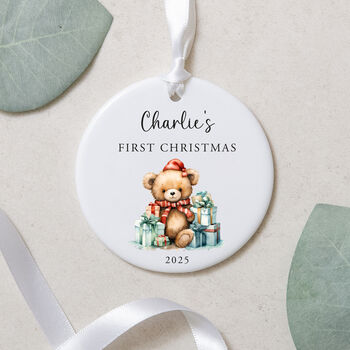 Personalised First Christmas Ceramic Bauble Decoration, 4 of 4