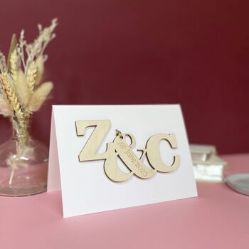 Personalised Entwined Letters Engagement Card, 4 of 9